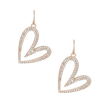 Load image into Gallery viewer, Gold Angled Heart Earrings
