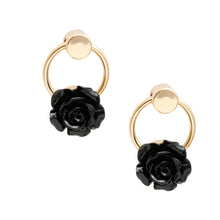 Load image into Gallery viewer, Black Rose Gold Ring Studs
