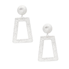 Load image into Gallery viewer, Silver Hammered Trapezoid Earrings
