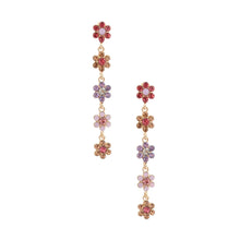 Load image into Gallery viewer, Gold Link Rhinestone Daisy Earrings
