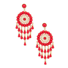 Load image into Gallery viewer, Pink Bead Dream Catcher Earrings
