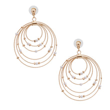 Load image into Gallery viewer, Gold Cream Pearl Ring Earrings
