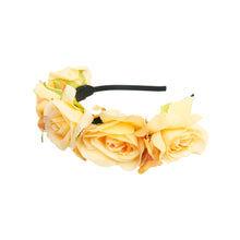 Cargar imagen en el visor de la galería, Yellow Fabric Flower Headband

