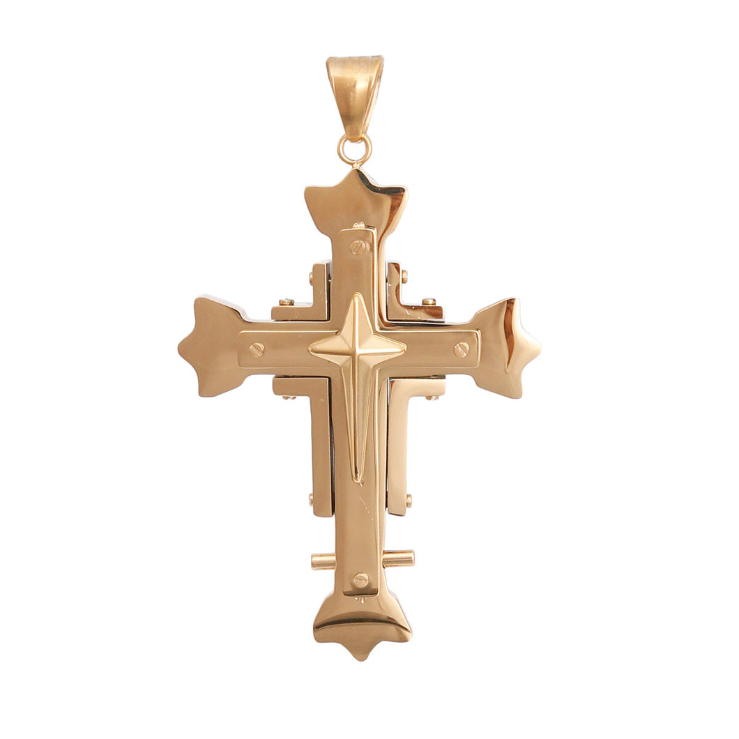 Gold Stainless Steel Cross Pendant