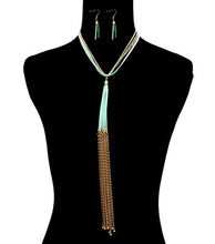 Load image into Gallery viewer, Suede Drop Necklace Set
