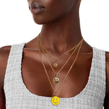 Load image into Gallery viewer, Gold 3 Layer Yellow Smiley Face Necklace
