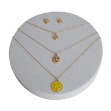 Load image into Gallery viewer, Gold 3 Layer Yellow Smiley Face Necklace

