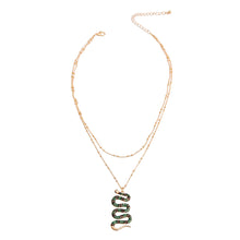 Load image into Gallery viewer, Designer Green Snake Layer Necklace
