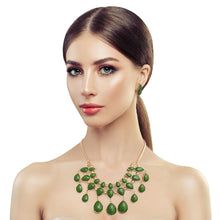 Load image into Gallery viewer, Green Beads Necklace Set
