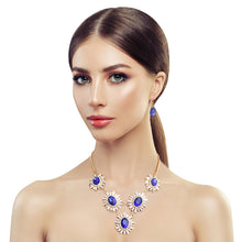 Load image into Gallery viewer, Royal Blue Rhinestone Necklace Set
