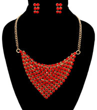 Cargar imagen en el visor de la galería, Red Bead Scarf Necklace Set
