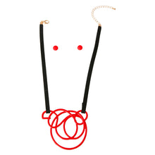 Load image into Gallery viewer, Red Metal Pendant Set
