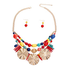 Load image into Gallery viewer, Multi Color Acrylic Bead and Gold Set
