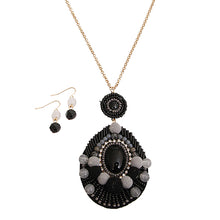 Load image into Gallery viewer, Black Beaded Teardrop Necklace
