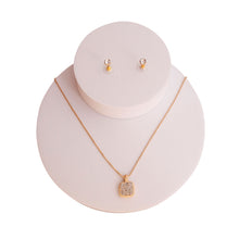 Load image into Gallery viewer, Gold Square Pave Mini Pendant Necklace
