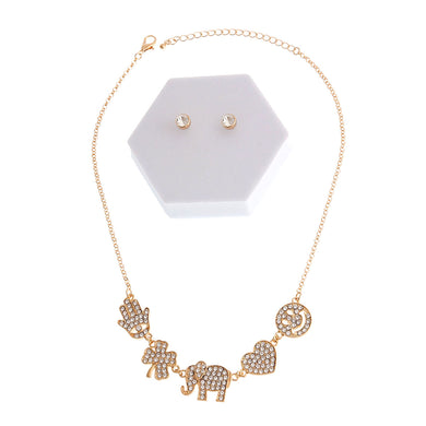 Gold Rhinestone Lucky Charm Set