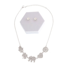 Load image into Gallery viewer, Silver Rhinestone Lucky Charm Set
