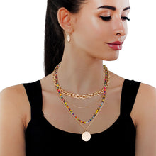 Load image into Gallery viewer, 4 Strand Chain and Bead Necklace
