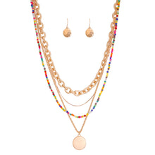 Load image into Gallery viewer, 4 Strand Chain and Bead Necklace
