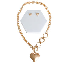 Load image into Gallery viewer, Chunky Gold Heart Toggle Necklace
