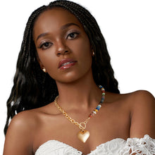 Load image into Gallery viewer, Chunky Bead Heart Toggle Necklace
