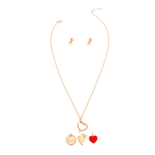 Cargar imagen en el visor de la galería, Gold Interchangable Heart Charm Necklace
