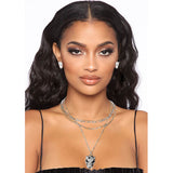 Silver Leopard Layered Chain Necklace