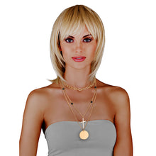 Load image into Gallery viewer, Black Glass and Cross Charm Necklace
