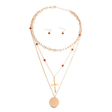 Load image into Gallery viewer, Gold Glass and Cross Charm Necklace
