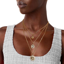 Load image into Gallery viewer, Gold 3 Layer Bling Smiley Face Necklace

