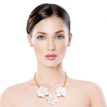 Load image into Gallery viewer, Mother of Pearl Flower Necklace
