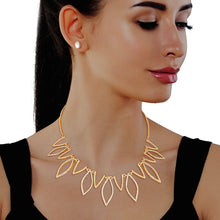 Load image into Gallery viewer, Gold Marquise Stone Collar Necklace
