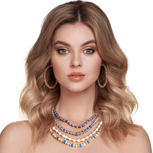Load image into Gallery viewer, Blue Glass Bead Pearl Set
