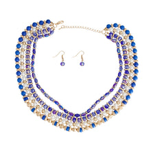Load image into Gallery viewer, Blue Glass Bead Pearl Set
