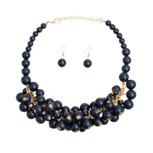 Load image into Gallery viewer, Navy Ball Bead Cluster Collar Set
