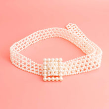 Load image into Gallery viewer, Cream Fancy Pearl Belt

