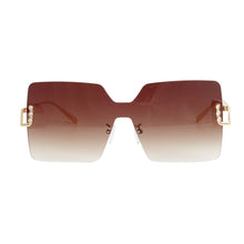 Load image into Gallery viewer, Brown One Piece Square Sunglasses
