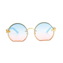 Load image into Gallery viewer, Blue Round Flat Sunglasses
