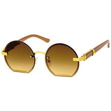 Load image into Gallery viewer, Brown Round Flat Sunglasses
