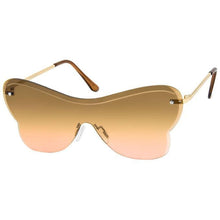 Load image into Gallery viewer, Brown One Piece Butterfly Sunglasses
