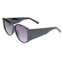 Load image into Gallery viewer, Ferragamo Style Black Rounded Wide Arm Sunglasses
