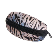 Load image into Gallery viewer, Blue Tiger Stripe Fur Sunglass Case

