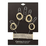 Gold Rhinestone Ring and Bracelet Set