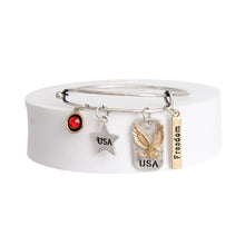 Load image into Gallery viewer, Burnished Silver American Charms Bangle

