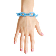 Load image into Gallery viewer, Aqua Rubber Coated Chain Bracelet

