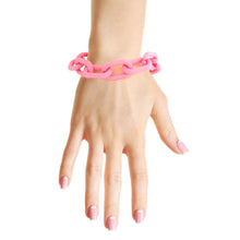 Load image into Gallery viewer, Pink Rubber Coated Chain Bracelet
