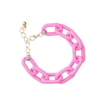 Load image into Gallery viewer, Pink Rubber Coated Chain Bracelet
