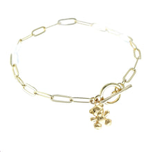 Load image into Gallery viewer, Gold Teddy Bear Toggle Bracelet
