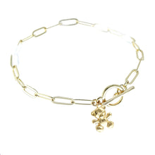 Load image into Gallery viewer, Gold Teddy Bear Toggle Bracelet
