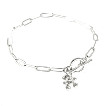 Load image into Gallery viewer, Silver Teddy Bear Toggle Bracelet
